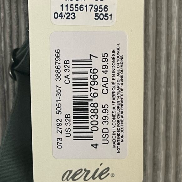 Aerie SMOOTHEZ Mesh Unlined Bra in Royal Palm 32B NWT - Picture 8 of 9